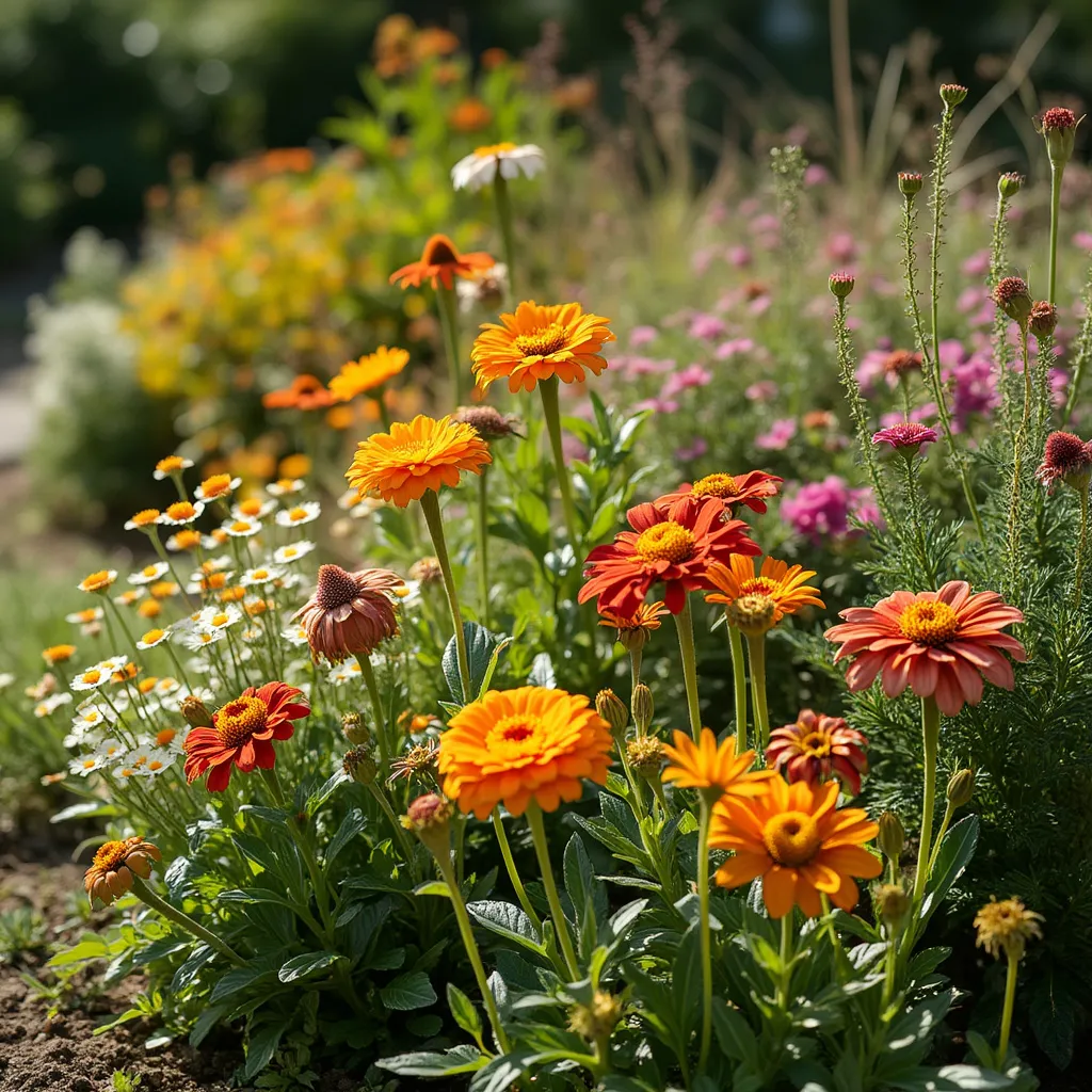 Colorful native flower bed